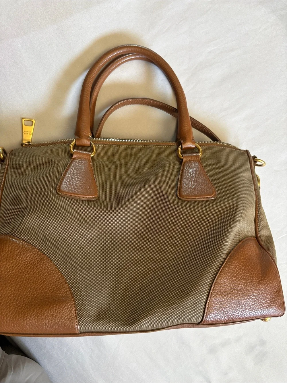 Prada handbag with Tan Leather Trim